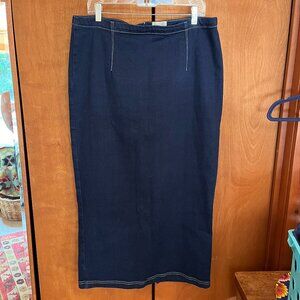 NWOT Pilcro and the Letterpress dark denim pencil skirt, size XL